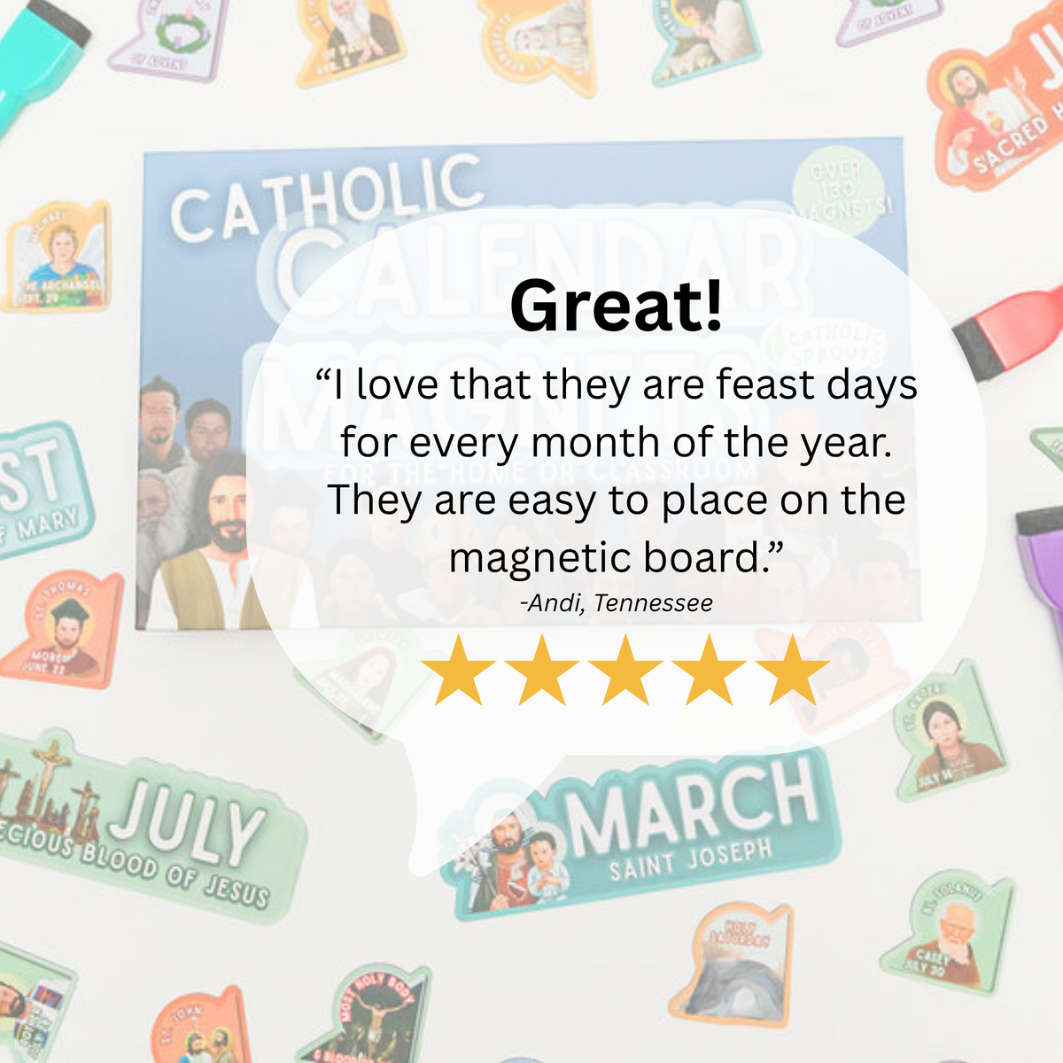 Catholic Calendar Magnets for the Home or Classroom