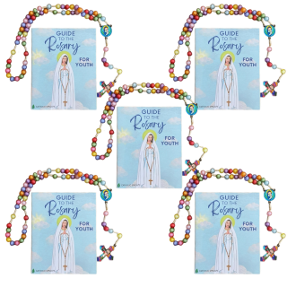 Rosary Guide For Youth (5 pack) + (5) Rosaries Bundle