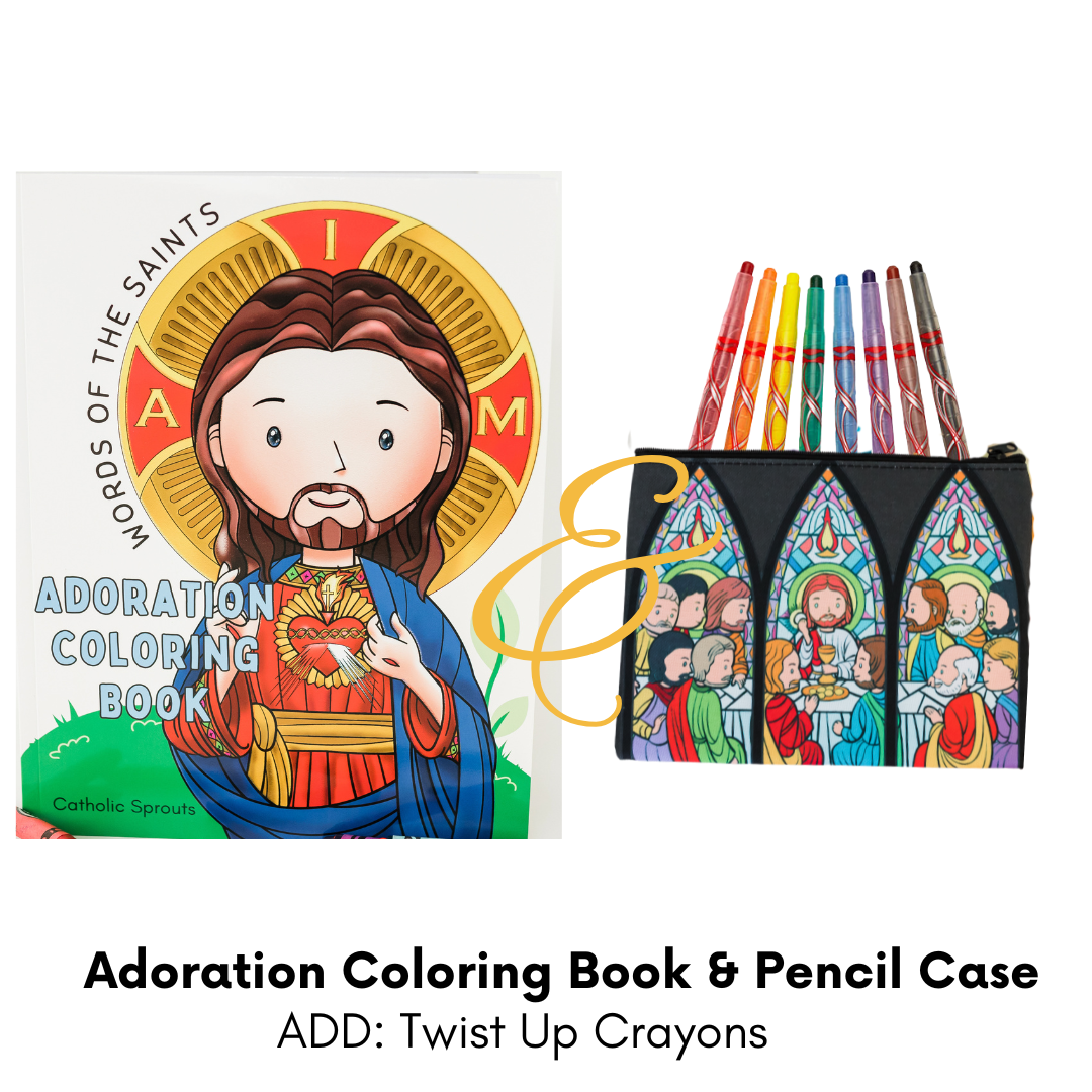 Adoration Coloring Book + Pencil Pouch Bundle
