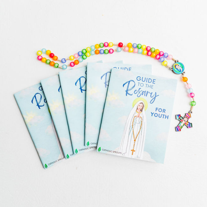 Rosary Guide For Youth (5 pack) +  Rosary Bundle