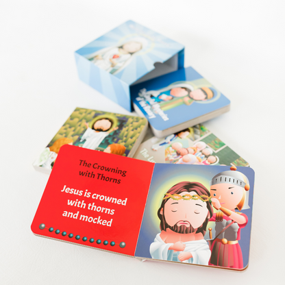 Mysteries of the Rosary 4 Board Book + Rosary